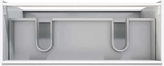 Storke Delta staande wastafelonderkast 120 x 48 cm hoogglans wit 3 lades 2 sifonuitsparingen