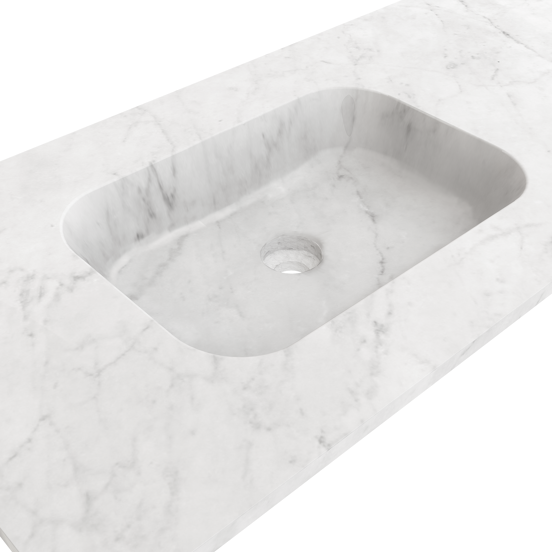 Balmani Tablo Arcato dubbele wastafel Carrara marmer 180 x 55 cm