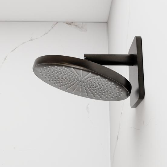 BLAUFOSS Onos 250  hoofddouche rond 25 cm met douchearm  Brushed GunMetal