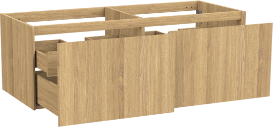 Balmani Idra zwevende wastafelonderkast 135 x 55 cm fineer naturel eiken 4 lades