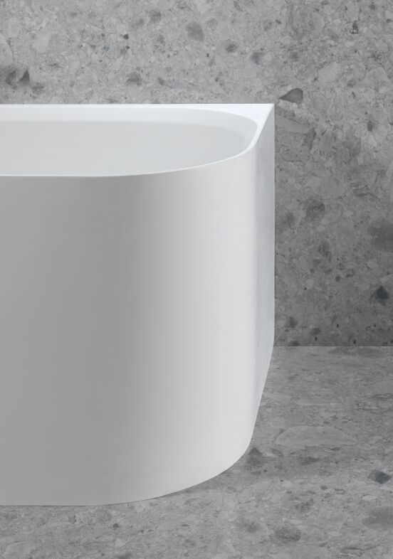 Balmani Finla 2-Personen-Eckbadewanne: links, 180 x 80 cm, Solid Surface, Weiß matt