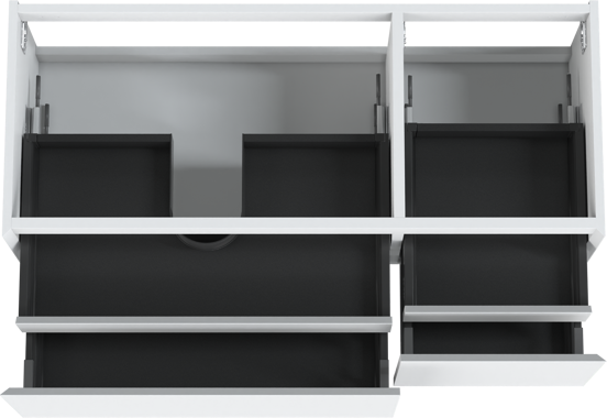 Balmani Idra meuble sous-vasque suspendu 135 x 55 cm asymétrique à gauche blanc mat 4 tiroirs