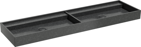Balmani Cubo Doppelwaschtisch, Granit poliert, 180 x 49 cm
