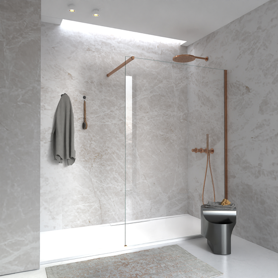 BLAUFOSS Nola 300 Hoofddouche rond 30 cm met wand douchearm Brushed Rosegold