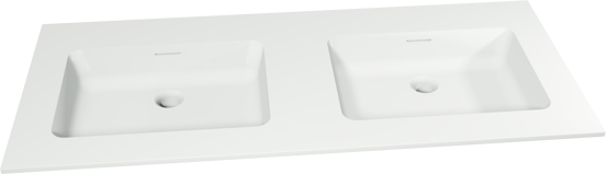 Storke Mata dubbele wastafel matte solid surface 120 x 52 cm