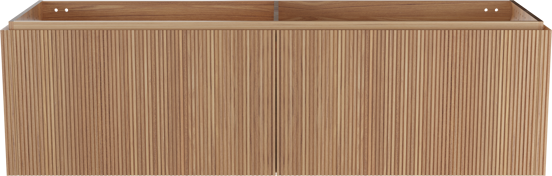 Balmani Eclips meuble sous-lavabo suspendu 180 x 55 cm Teck 4 tiroirs Nervure sym. vert.