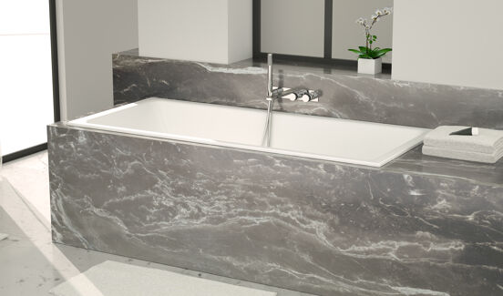 Luca Varess Viticcio 2-Personen-Einbaubadewanne: 180 x 80 cm, Acryl, Weiß matt