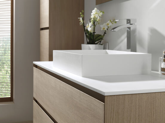 Balmani Stretto tablette simple ou double mat Solid Surface 120 x 55 cm