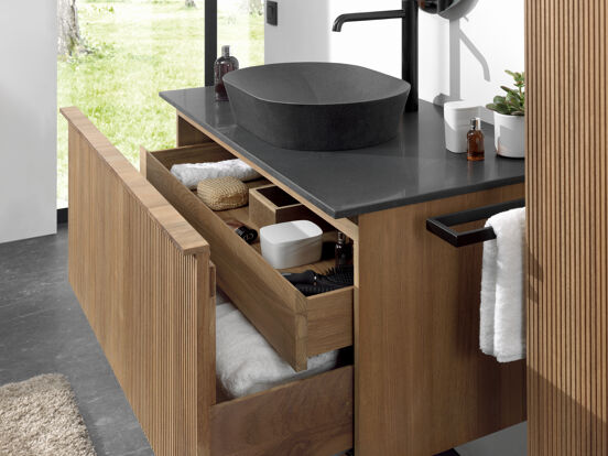 Balmani Stretto tablette simple granite doux 120 x 55 cm