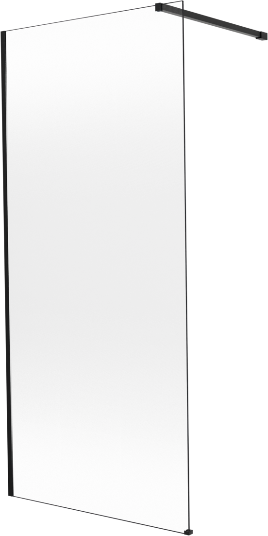 Balmani Modular Walk-In Dusche: 100 x 200 cm, Permafrost, inklusive Coating, Profil Schwarz matt
