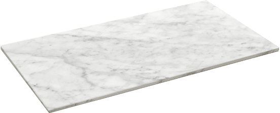 Balmani Stretto Einzelwaschtischplatte, Carrara-Marmor, 90 x 55 cm