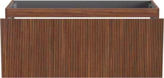 Storke Ribs meuble sous-lavabo suspendu 120 x 52 cm noyer 2 tiroirs