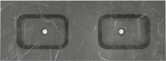 Balmani Tablo Arcato dubbele wastafel Pietra Grey marmer 150 x 55 cm
