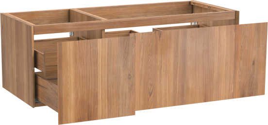 Balmani Idra meuble sous-vasque suspendu 135 x 55 cm asymétrique à droite teck 4 tiroirs