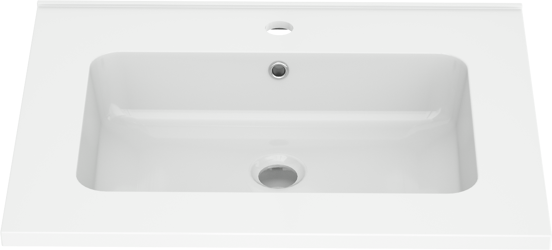 Linie Vano plan simple marbre composite brillant 60 x 46 cm