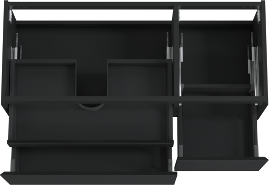 Balmani Idra meuble sous-lavabo suspendu 135 x 55 cm asymétrique gauche noir mat 4 tiroirs