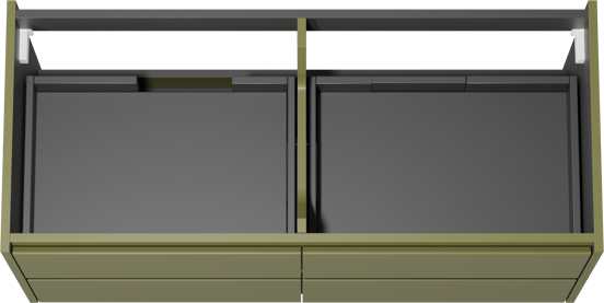 Storke Seda zwevende wastafelonderkast 120 x 52 cm olijfgroen 4 lades
