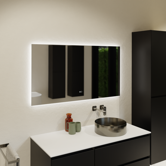 Balmani Giro Touch miroir rectangulaire lumineux et anti-buée 120 x 65 cm