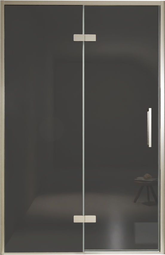 Balmani Senses Design douche draaideur links 140 cm x 210 cm Rookglas, Brushed CoolMetal profielen