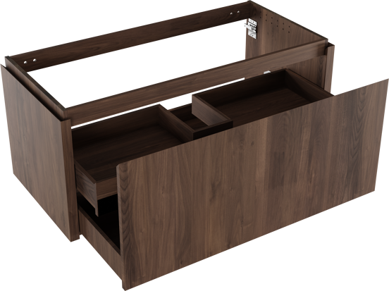Balmani Eclips meuble sous-lavabo suspendu 120 x 55 cm Noyer américain 2 tiroirs