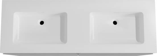 Storke Edge staand badmeubel 150 x 52 cm beton donkergrijs met Mata High dubbele wastafel in solid surface mat wit