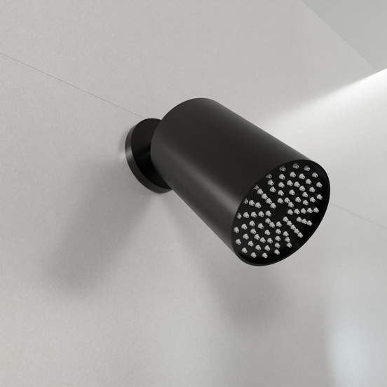 Blaufoss Luxor 90 Tête de douche rond 14 x 9 cm avec support mural noir mat