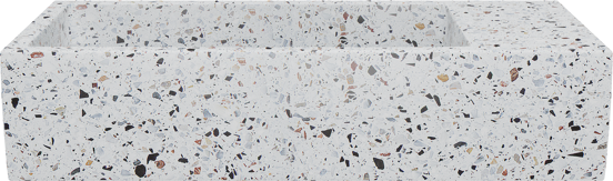 Balmani Mood Handwaschbecken: 45 x 20 cm, Bianco Nero Terrazzo