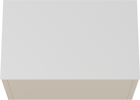 Balmani Eclips meuble salle de bains suspendu 90 x 55 cm Sandbeige avec Stretto tablette simple en Solid Surface blanc mat, Nervure droite symétrique verticale