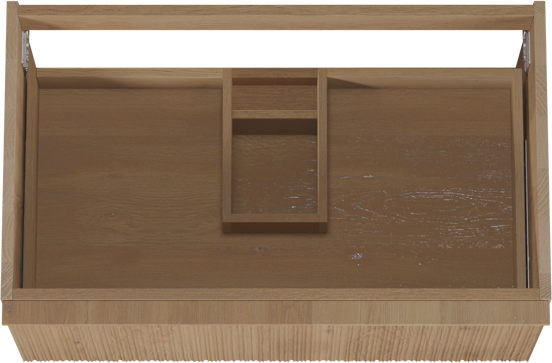 Balmani Forma zwevende wastafelonderkast 90 x 55 cm naturel eiken 2 lades vert. asym. groef
