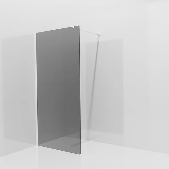 Balmani Modular Walk-In Dusche: 100 x 200 cm, Rauchglas, inklusive Coating, Profil Weiß matt