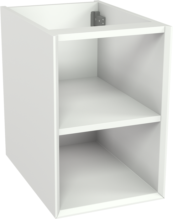 Storke Edge zwevende wastafelonderkast 35 x 52 cm mat wit met 2 open nissen