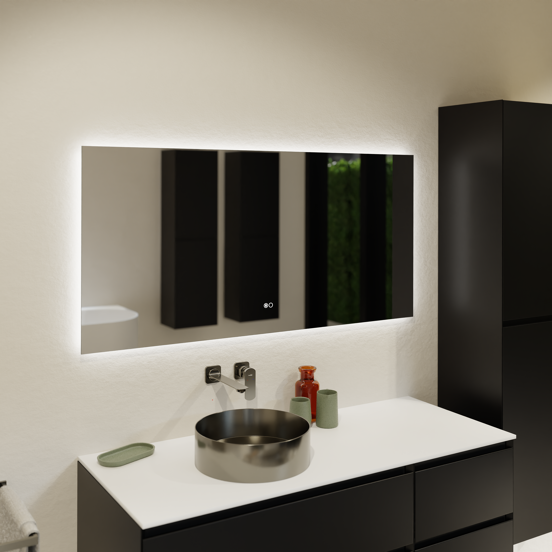 Balmani Giro Touch miroir rectangulaire lumineux et anti-buée 135 x 65 cm
