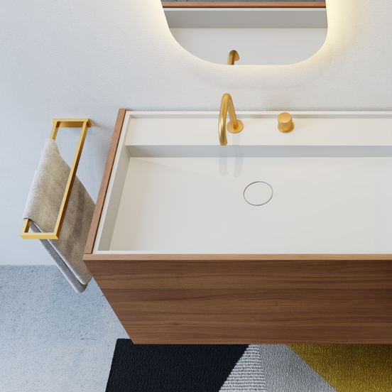 Blaufoss Noma porte-serviette double Brushed Gold 41 cm