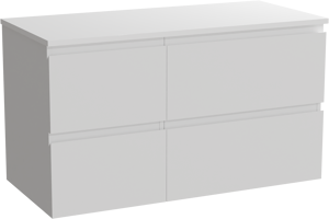 Linie Lado meuble salle de bains suspendu 100 x 46 cm blanc mat avec Lado tablette simple ou double en marbre composite blanc mat