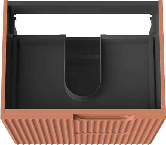 Linie Ribbo meuble sous-vasque suspendu 60 x 46 cm cotto 2 tiroirs