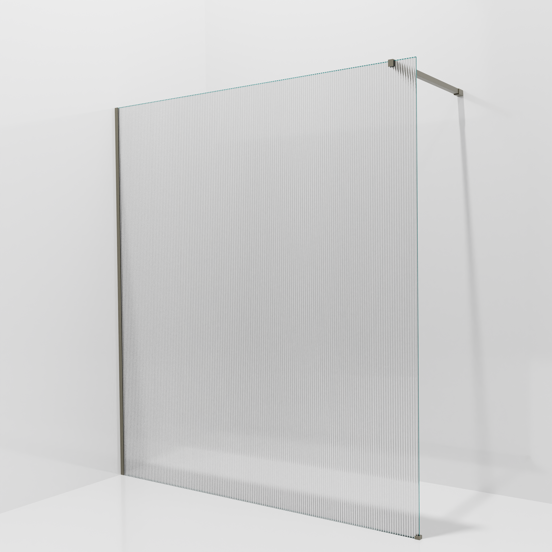 Balmani Modular Walk-In Dusche: 180 x 200 cm, Ribs, inklusive Coating, Profil Stein Grau
