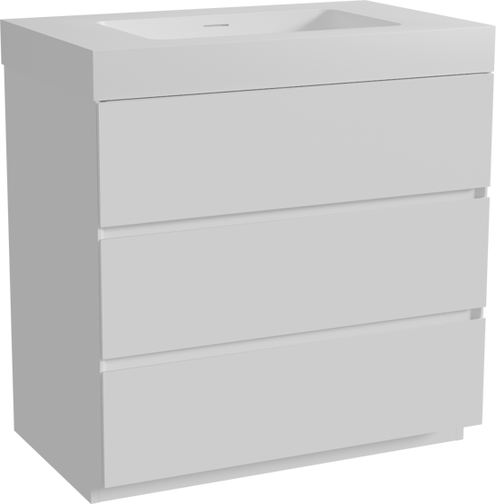 Storke Edge meuble salle de bains à poser 85 x 52 cm blanc mat avec Mata High plan simple en solid surface blanc mat