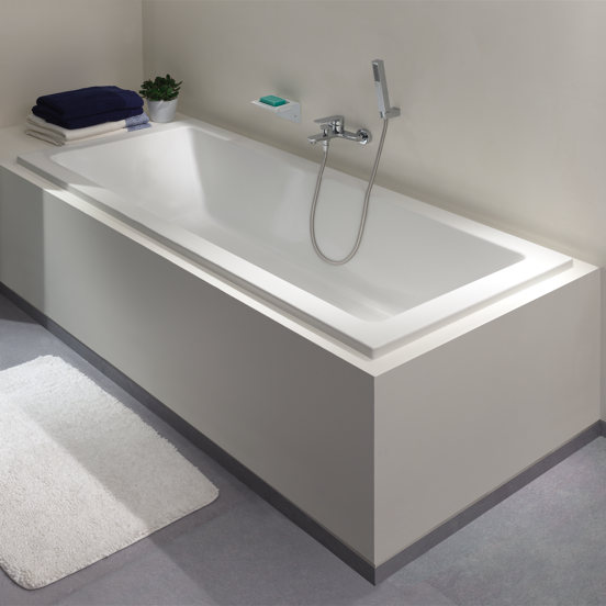 Luca Varess Sandrina tweepersoons inbouwbad 170 x 75 cm acryl mat wit