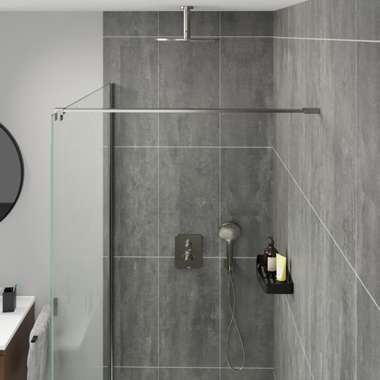 Blaufoss Round handdouche 3 straalsoorten brushed gunmetal