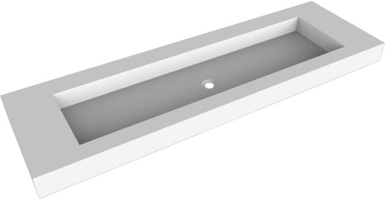 Balmani Modus Einzelwaschtisch für 2 Armaturenlöcher, Solid Surface matt, 180 x 55 cm