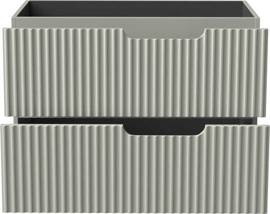Linie Ribbo zwevende wastafelonderkast 80 x 46 cm greige 2 lades