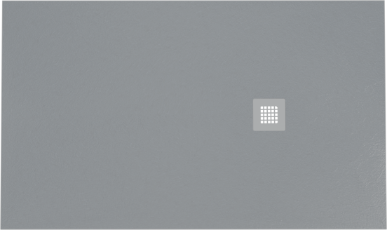 Balmani Vega douchebak 160 x 90 cm composietmarmer donkergrijs leisteenstructuur