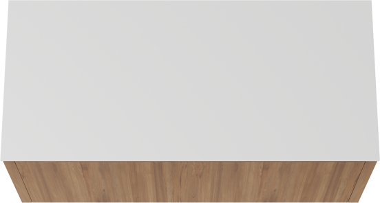 Balmani Eclips hängendes Möbelstück Set: 120 x 55 cm, Teak, mit Stretto Einzel- oder Doppel Waschtischplatte Solid Surface Weiβ matt
