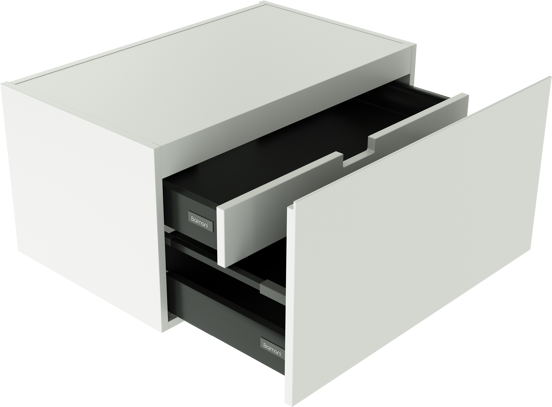Balmani Studio meuble sous-vasque suspendu 80 x 50 cm blanc mat 2 tiroirs