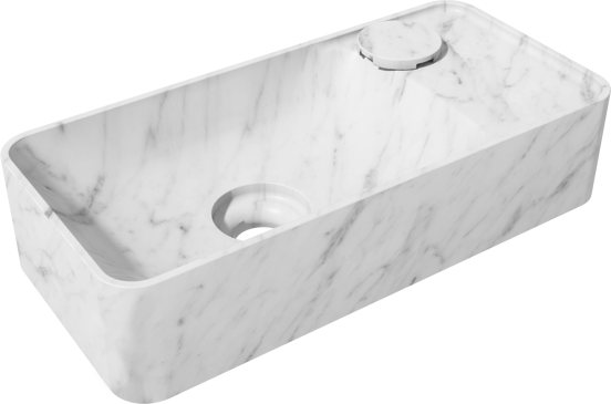 Balmani Fara zwevend toiletmeubel 45 x 22 cm amerikaans notenhout met Fara wastafel in Carrara marmer