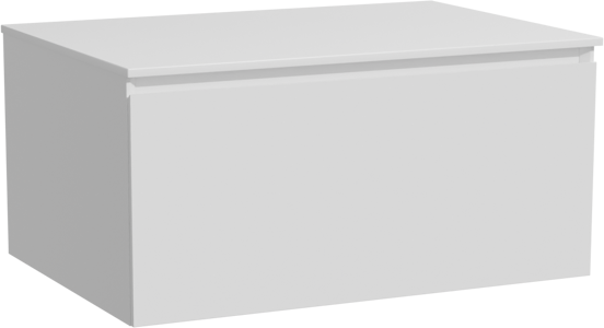 Storke Edge meuble salle de bains suspendu 75 x 52 cm blanc brillant avec Tavola tablette simple en solid surface blanc mat