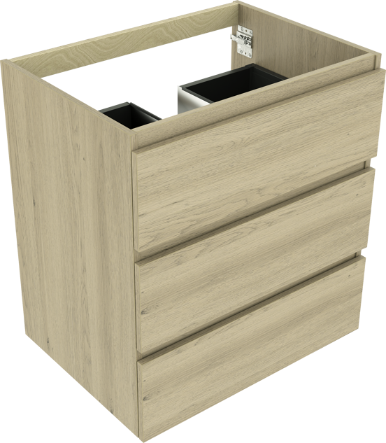 Balmani Lucida meuble sous-lavabo a poser 75 x 55 cm chêne vieilli 3 tiroirs