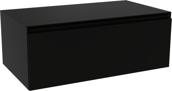 Storke Edge Modulo hängender Waschbeckenunterschrank: 85 x 48 cm, Schwarz matt, 1 Schublade