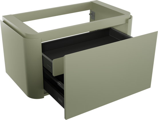 Balmani Moon meuble sous-vasque suspendu 100 x 55 cm vert sauge 2 tiroirs