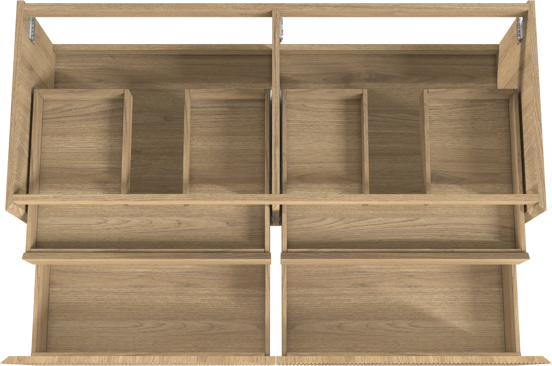 Balmani Fila zwevende wastafelonderkast 135 x 55 cm fineer naturel eiken 4 lades